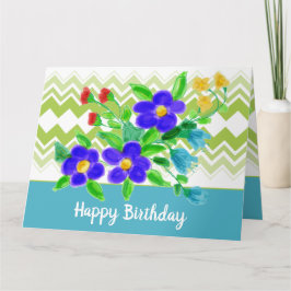 カラフルフローラとパターン カード