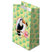 カラフルフローラと熱帯鳥抱き枕 スモールペーパーバッグ (裏面アングル)