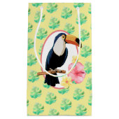 カラフルフローラと熱帯鳥抱き枕 スモールペーパーバッグ (正面)