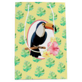 カラフルフローラと熱帯鳥抱き枕 ミディアムペーパーバッグ (正面)