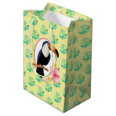 カラフルフローラと熱帯鳥抱き枕 ミディアムペーパーバッグ (裏面アングル)