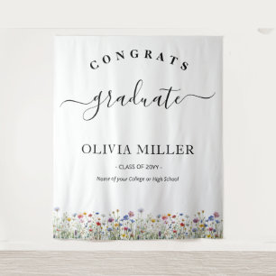 カラフルフローラの卒業の背景の装飾 タペストリー