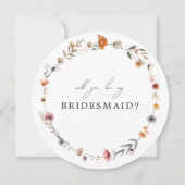 カラフルフローラの結婚花嫁介添人の提案カード 招待状 (正面)