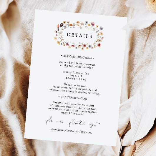 カラフルフローラの結婚詳細エンクロージャカード エンクロージャーカード