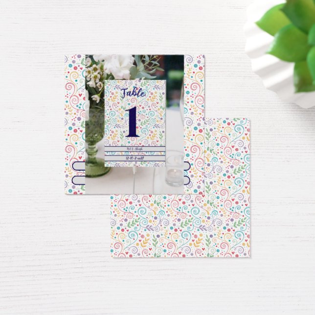 カラフルフローラの表結婚番カード (デスク)