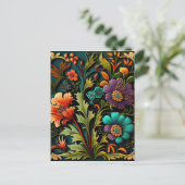 カラフルフローラの3D効果背景 ポストカード (スタンド正面)