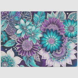 カラフルフローラろうけつ染めアートティッシュペーパー 薄葉紙