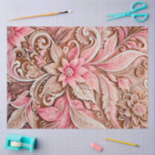 カラフルフローラろうけつ染めアートティッシュペーパー 薄葉紙 (クラフト)