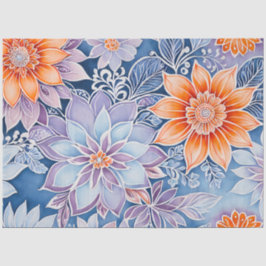 カラフルフローラろうけつ染めアートティッシュペーパー 薄葉紙