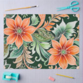 カラフルフローラろうけつ染めアートティッシュペーパー 薄葉紙 (クラフト)