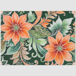 カラフルフローラろうけつ染めアートティッシュペーパー 薄葉紙