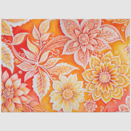 カラフルフローラろうけつ染めアートティッシュペーパー 薄葉紙