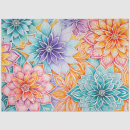 カラフルフローラろうけつ染めアートティッシュペーパー 薄葉紙