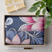 カラフルフローラろうけつ染めアートティッシュペーパー 薄葉紙 (ギフト)