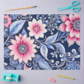 カラフルフローラろうけつ染めアートティッシュペーパー 薄葉紙 (クラフト)