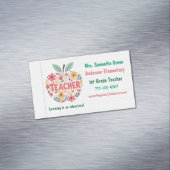 カラフルフローラアップル先生新学期 マグネット名刺 (インサイチュ)