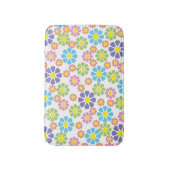 カラフルフローラアートのパターン バスマット (正面縦)