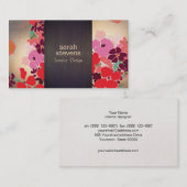 カラフルフローラアートインテリアデザイナーウッド金ゴールド 名刺 (正面/裏面)