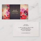 カラフルフローラアートインテリアデザイナーウッド金ゴールド 名刺 (正面/裏面)