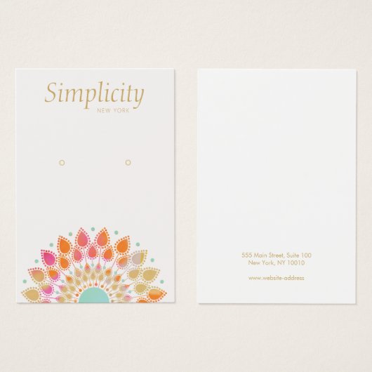 カラフルフローライヤリングジュエリー表示カード (正面&裏面)