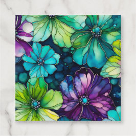 カラフルフローラインクアートギフトラベル フェイバータグ