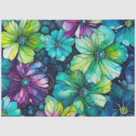 カラフルフローラインクアートティッシュペーパー 薄葉紙