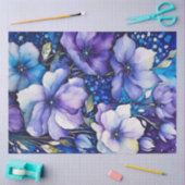 カラフルフローラインクアートティッシュペーパー 薄葉紙 (クラフト)