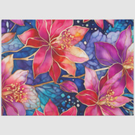 カラフルフローラインクアートティッシュペーパー 薄葉紙