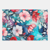 カラフルフローラインクアート包装紙シート ラッピングペーパーシート (正面)