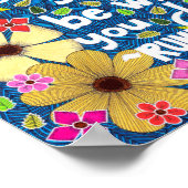 カラフルフローラインスパイア引用文タイポグラフィ ポスター (角)