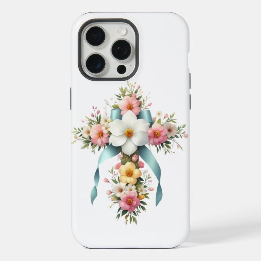 カラフルフローライースター/春クロス iPhoneケース (裏面)