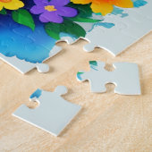 カラフルフローラウォーター色彩の鮮やかカー猫 ジグソーパズル (側面)