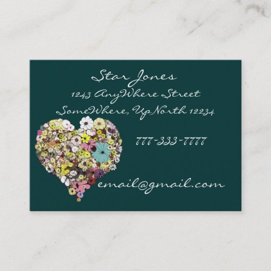 カラフルフローラエレガントハート 名刺 (正面)