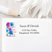 カラフルフローラエレガント水彩花 ラベル (インサイチュ)