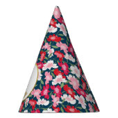 カラフルフローラカスタムプリント写真ハッピーバースデー パーティーハット (右)