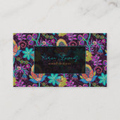 カラフルフローラガラスビーズPatternテクスチャ 名刺 (正面)