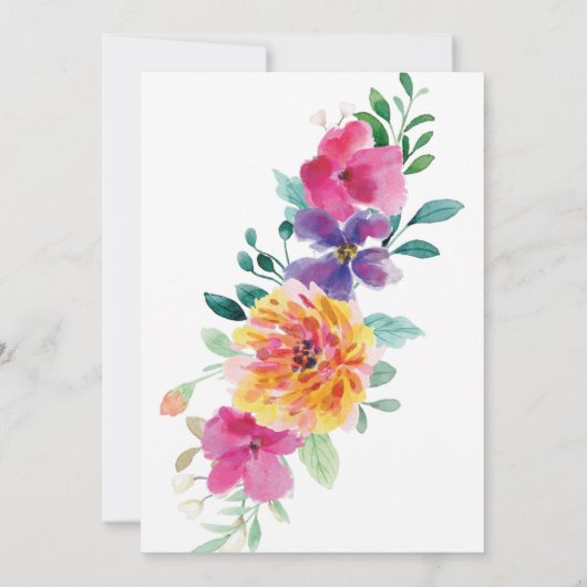 カラフルフローラガーデンイスラム結婚教徒 招待状 (裏面)