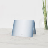 カラフルフローラガーデンブルーシャイニーグリッター結婚ズ サンキューカード (裏面)