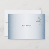 カラフルフローラガーデンブルーシャイニーグリッター結婚ズ サンキューカード (裏面)