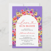 カラフルフローラガーデンラブイン開花ブライダルシャワー 招待状 (正面)