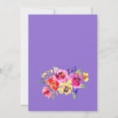 カラフルフローラガーデンラブイン開花ブライダルシャワー 招待状 (裏面)