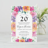 カラフルフローラガーデン二十日誕生日 招待状 (スタンド正面)
