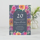 カラフルフローラガーデン二十日誕生日 招待状 (スタンド正面)