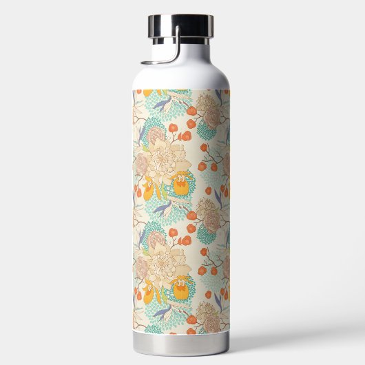カラフルフローラガーデン模様 ウォーターボトル (右面)