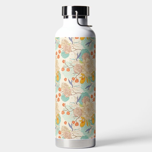 カラフルフローラガーデン模様 ウォーターボトル (左面)