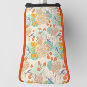 カラフルフローラガーデン模様 ゴルフヘッドカバー (回転90)