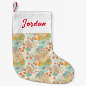カラフルフローラガーデン模様 スモールクリスマスストッキング (正面)