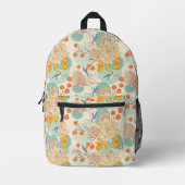カラフルフローラガーデン模様 プリントバックパック (正面)