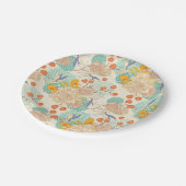 カラフルフローラガーデン模様 ペーパープレート (アングル)