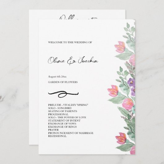 カラフルフローラガーデン水彩手絵を描型 プログラム (正面/裏面)